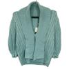 Ralph Lauren Light Blue 100% Cotton Shawl Collar Cable Knit Cardigan Tops M Light blueUsed