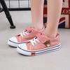 Children's Shoes2026Children's bear canvas shoes, fashionable student white shoes, boys' and girls' Velcro sneakers