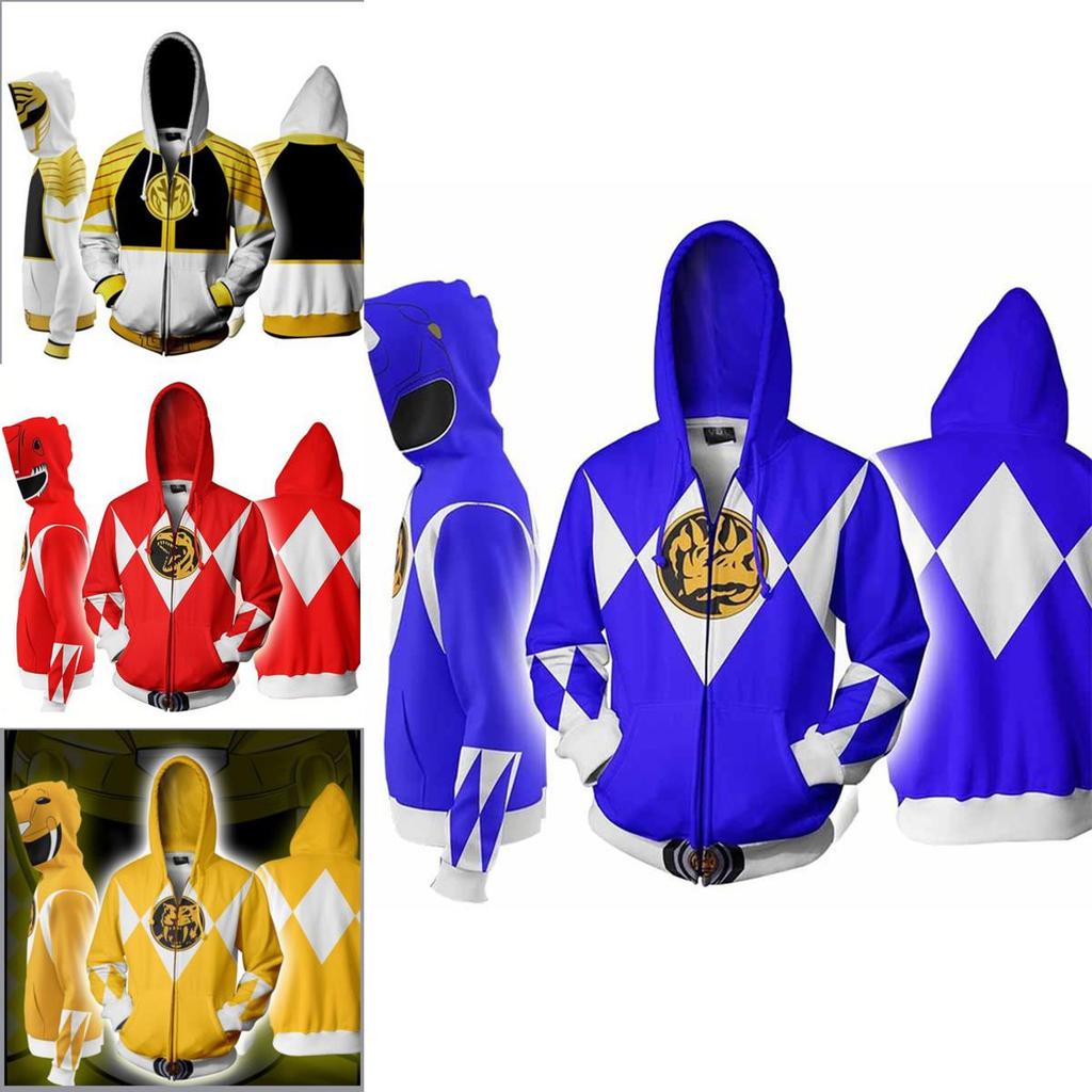Mighty Morphin Power Rangers Cosplay 3d Printing Hoodie With Premium Quality