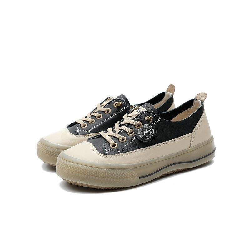 

Cowhide spring and autumn beef tendon sole soft sole soft surface one pedal casual little white women s board shoes 40