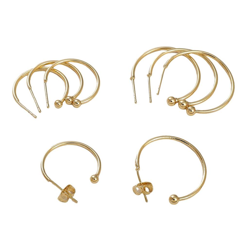 Copper C-shaped Burnt Imitation Needle Semi-circular Earrings For DIY Jewelry Making Craft Accessories