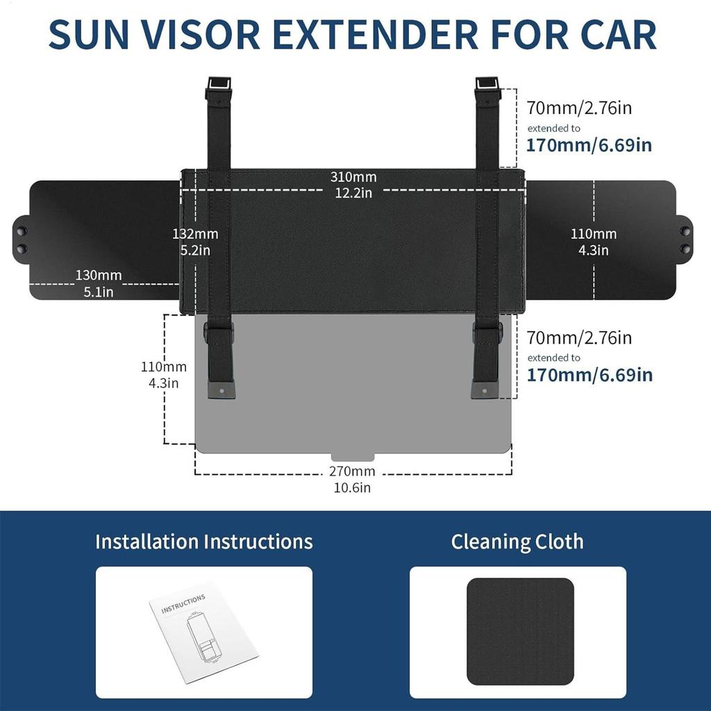 Sun Visor Extender for Car Anti-Glare Universal Adjustable Extender Car Visor Supplies for Light Driver Passenger Vehicles Truck