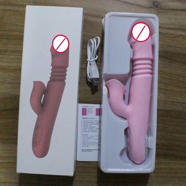 Powerful Thrusting Vibrator Female Clitoris Sucker Vacuum Stimulator Tongue Licking Dildo Adult Supplies Vibro Sex Toy for Women
