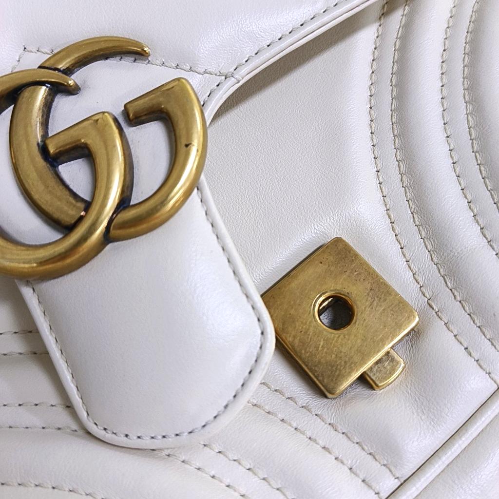[Pre-Owned] Gucci GG Marmont Matelassé Mini Bag 'White' - Good #1IOZCGA