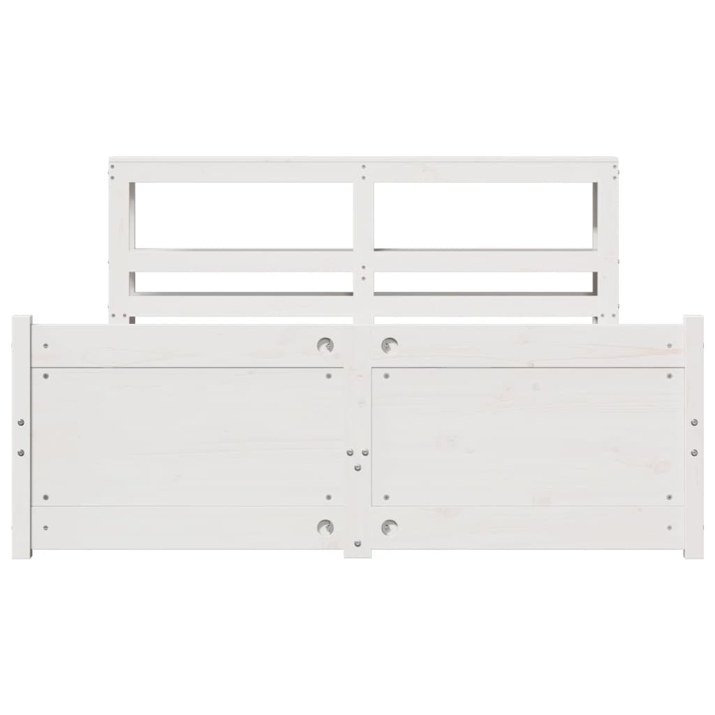 Bed Frame with Headboard Without Mattress White 150x200 cm