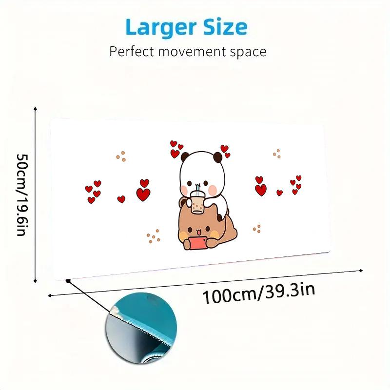 PandaBobaLove Lace Solid Color Mouse Pad Large Gaming Table Cushion Non-slip Laptop Tablet Big Mousepad XXL Mat Mini PC Playmat With Lock edge