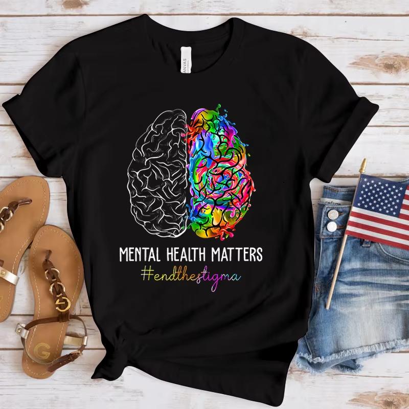 Fashion Unisex T Shirts Unisextal Health Awareness Unisextal Health Matters Print Funny Short Sleeve TShirt Lady Casual Summer Shirt S