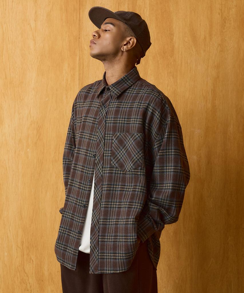 Dibsenseu Oversized Flannel Check Shirt S101 [3 Colors]