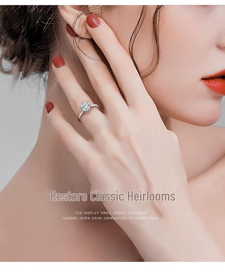 Min Yue S925 Silver Moissanite Open Ring - Exclusive Xiaohongshu Style