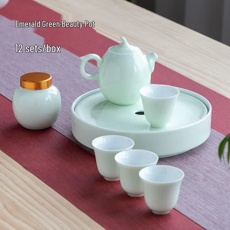 

Portable Ceramic Travel Tea Set (1 Pot, 4 Cups)