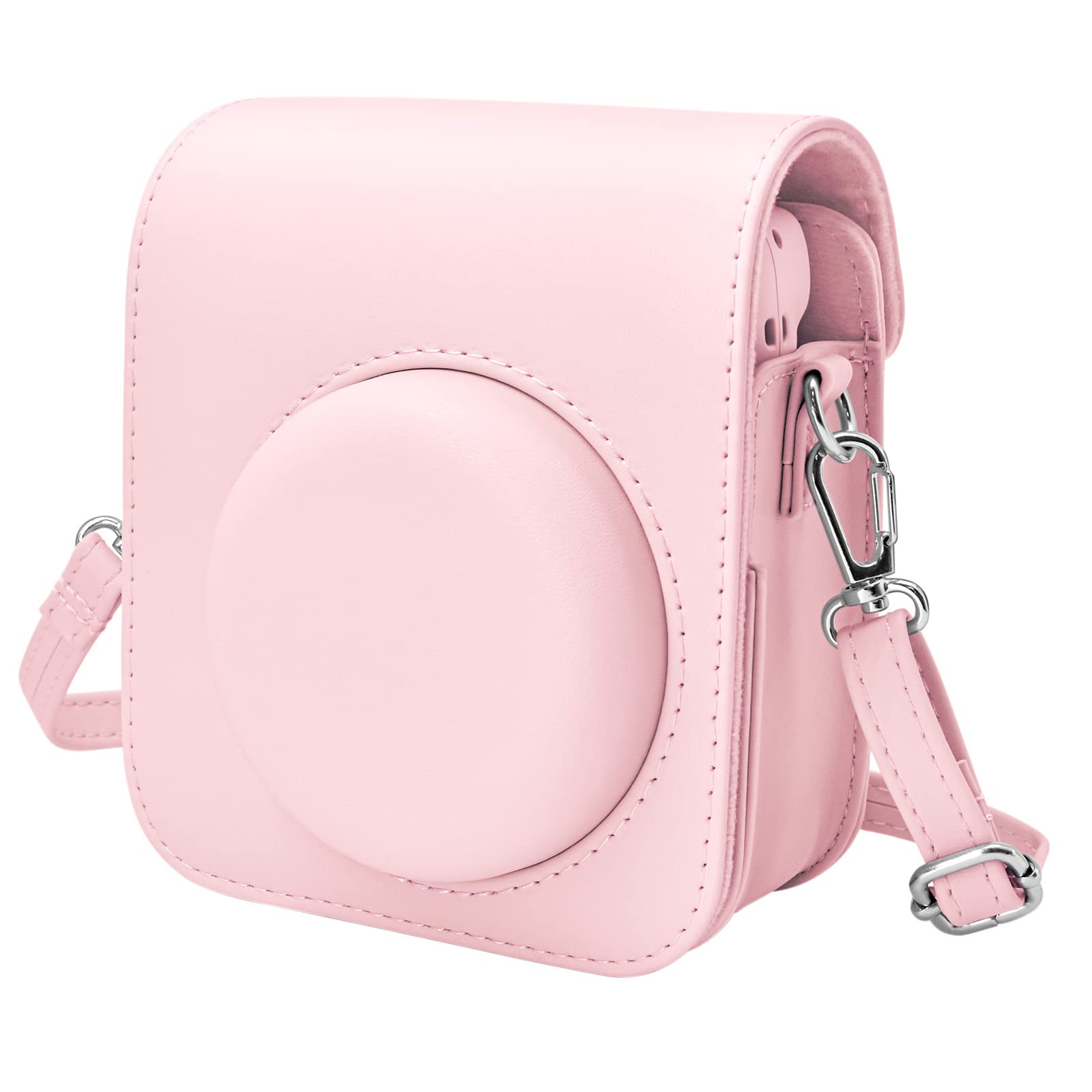 

kinokoo Instax Mini 12 Case, Fujifilm Instax Mini 12 Camera Case with Snap Closure and Shoulder Strap (Pink)