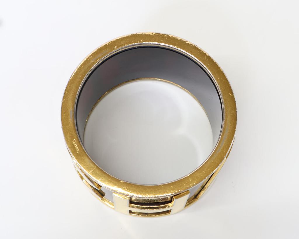 CHANEL Logo bangle Bangle Dark brown / goldUsed