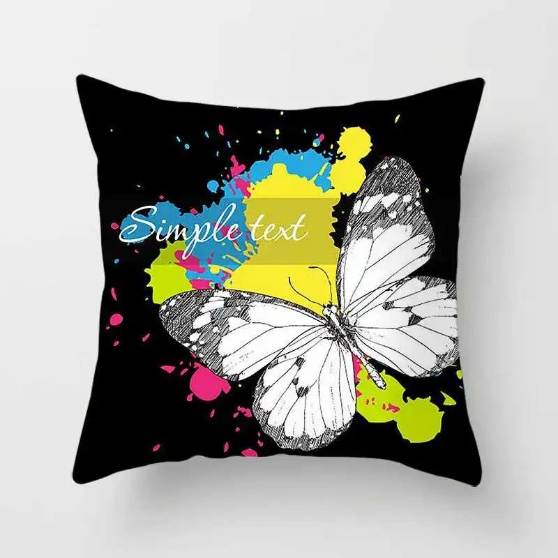 Office Living Room Home Pillowcase Watercolor Butterfly Pattern Pillowcase Car Ornaments
