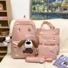 Four-Piece Backpack Set Puppy Student Schoolbag Unisex Large Capacity Backpack