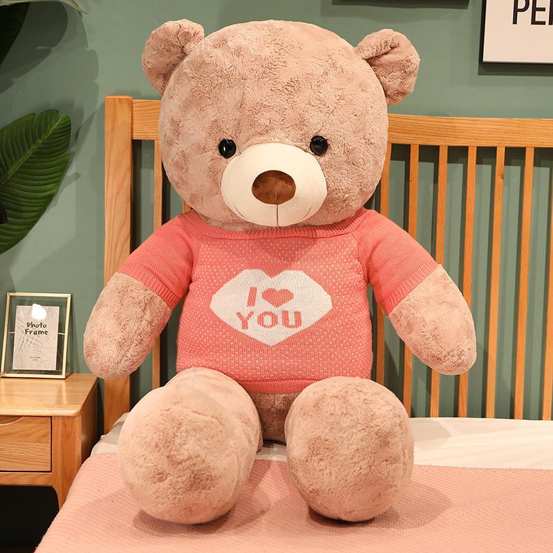 Large Sweater Teddy Bear Plush Toy Girl Birthday Gift Love Big Bear Doll Bed Hugging Sleeping Doll