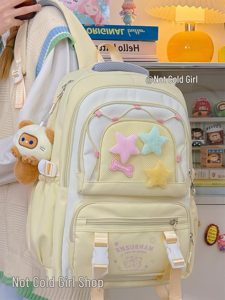 Large Capacity College Style Backpack for Girls - Cute School Bag for Middle & High School Students