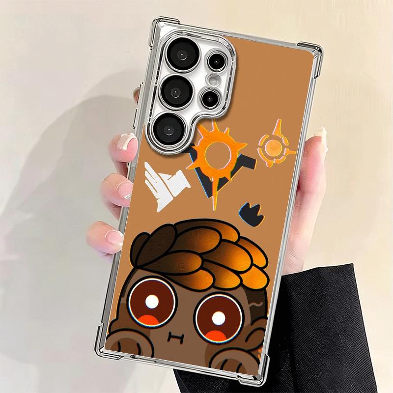 V-Valorant Cute Catoon Plating Phone Case For Samsung Galaxy S24 S25 FE S26 Edge S23 Ultra S22 S21 Plus S20 Anti-Fall Airabag Co