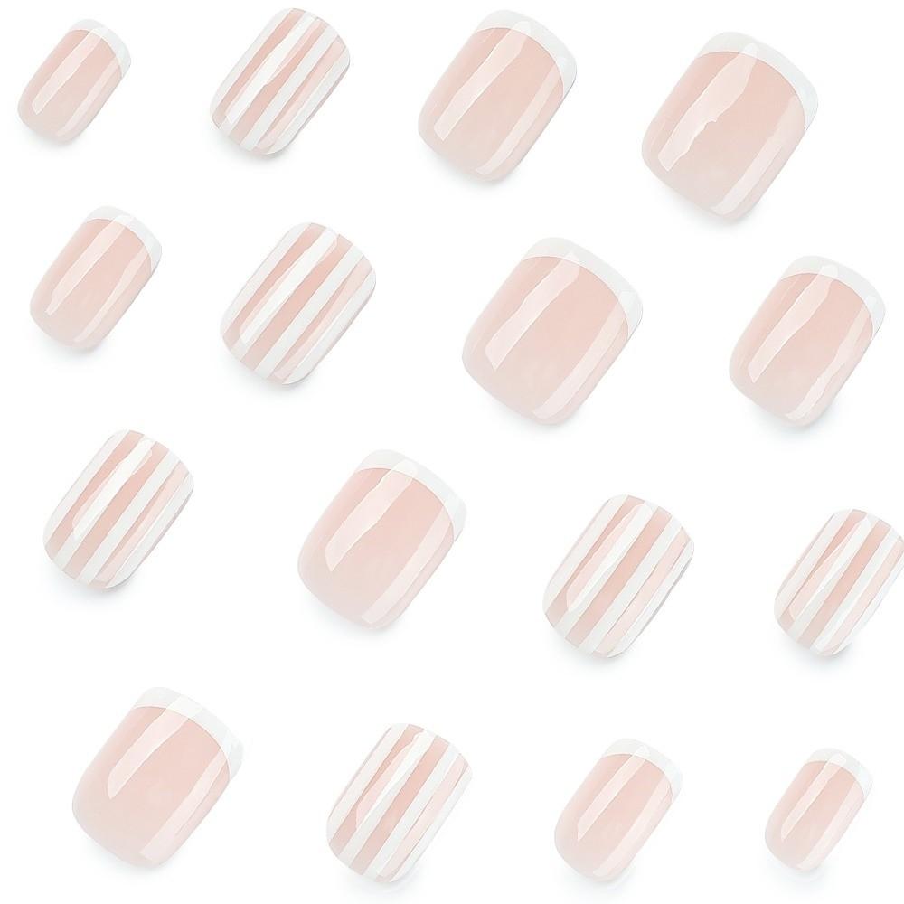 24 Peças/Conjunto Unhas Francesas Amêndoa Postiças Pontas de Unha Postiças Novas Unhas Postiças Mulheres