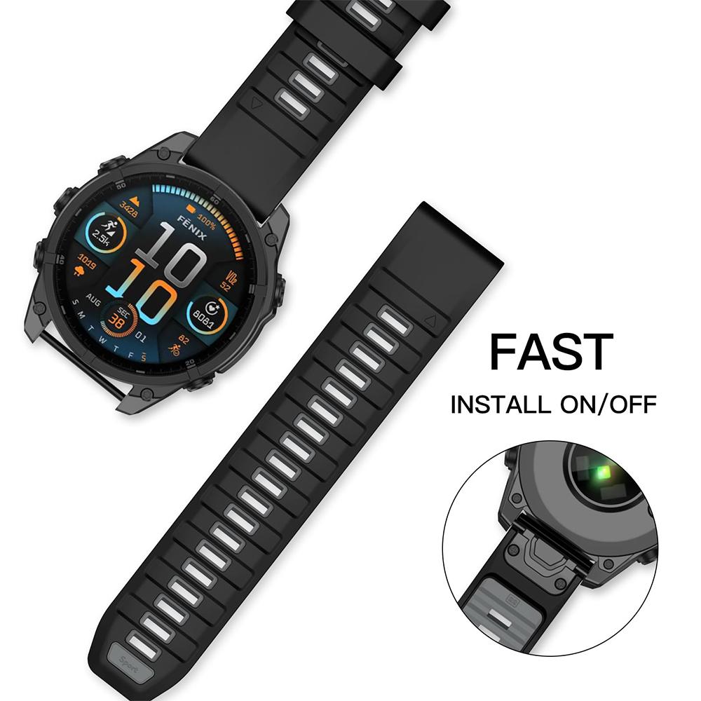 22mm 26mm Silicone QuickFit Band For Garmin Fenix7 7X 8 E 6 6X 5 5X/Epix Gen2/Instinct/Forerunner 970 Smart Sport Strap Bracelet