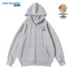 JEANSWEST Damen Locker Geschnittenes Kapuzen-Cardigan-Sweatshirt mit Cartoon-Print