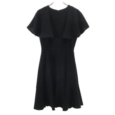 SNIDEL French Sleeve Georgette Flare Mini Dress Black Women Used