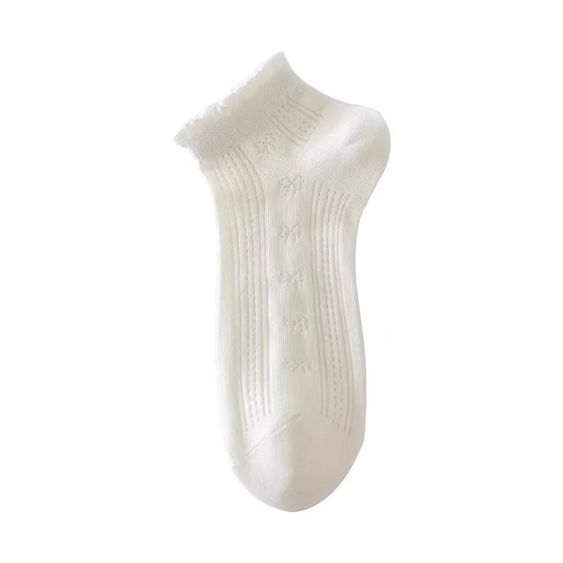 Women's Summer Breathable Cotton Lace Short Socks - 10 Pairs