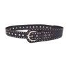 Punk Style Studded Waistband PU Leather Belt for Men and Women Fashionable Waist Ornament with Buckle Design