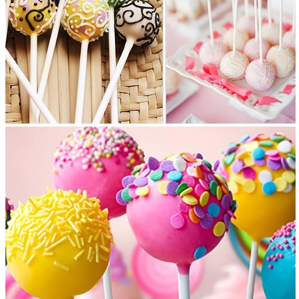 100Pcs Chocolate White Paper Lollipop Stick Great Reusable Candy Dessert Bakeware Kitchen Dining Bar Home Garden Candy Decor