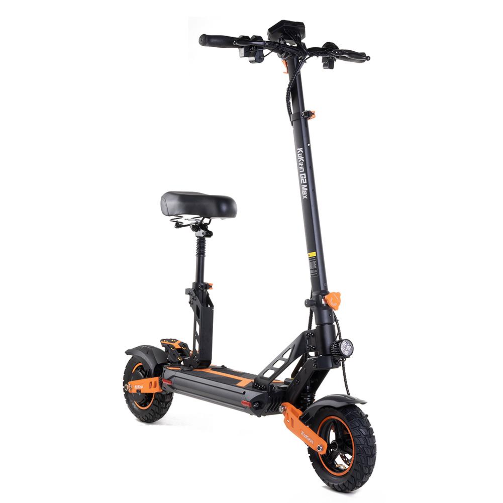 Electric Scooter Kukirin 10" 1000W Motor 48V 20.8AH Max Range 70Km Load 120Kg Black G2 Max