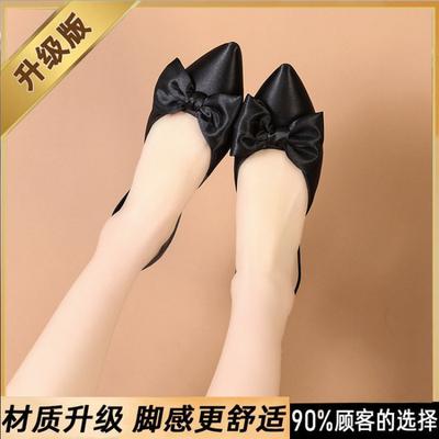 Thick Heel Pointed Bow Elegant Small Leather Shoes Empty Bag Head Sandals 2025 Summer New Foreign Trade Commuter Shoes