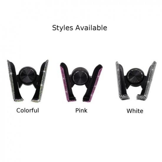 Handcrafted Rhinestone Car Phone Holder Secure Fit 360 Degree Rotation