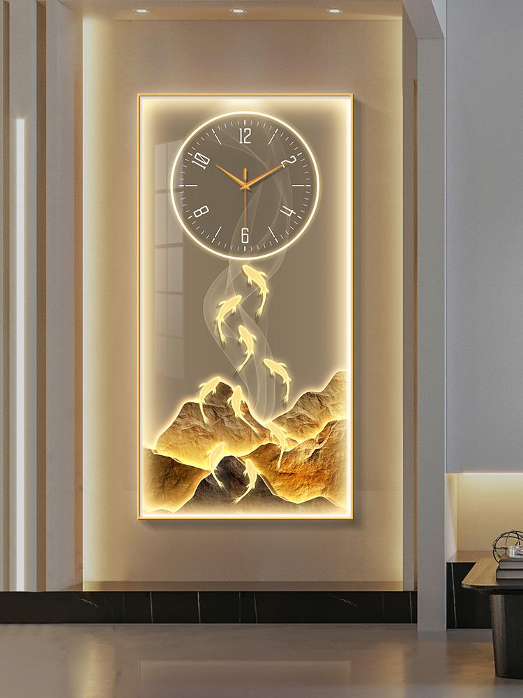 Modern Art Home Decorative 3d Wall Clock Living Room Corridor Digital Large Wall Clock Wall Decoration Golden LED Light Painting