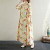 Autumn Art Retro Print Loose Slimming Plus Long Sleeved Mid Length Casual Dress for Women Dresses