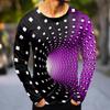 Men's Fashion Casual Printed Long Sleeve O-Neck Shirts Tops Blouse