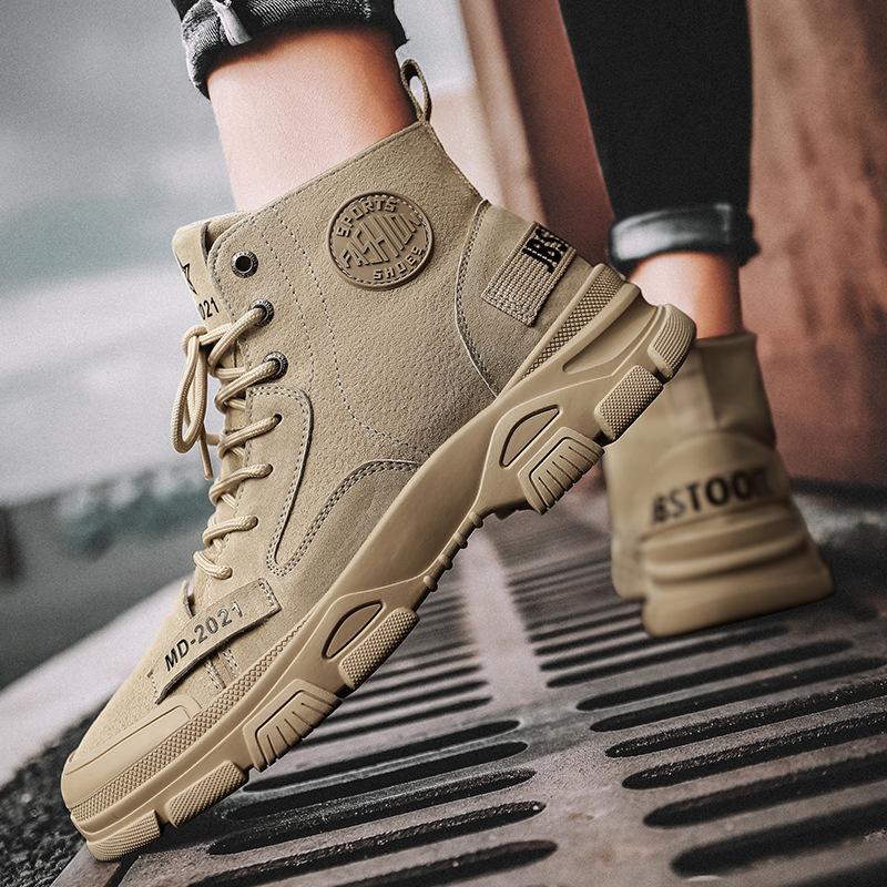 Fleece thickened cold-proof and warm cotton shoes outdoor middle help non-slip and wear-resistant mountaineering boots British style casual boots