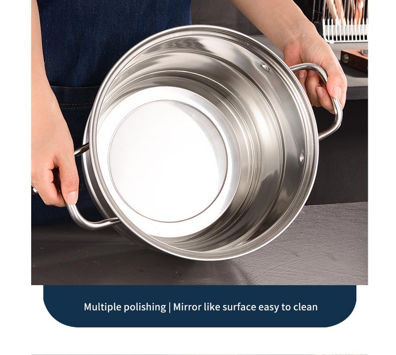 11-Piece Stainless Steel Soup and Steamer Pot Set, Large Sizes 28-36cm for Export Kitchen Cooking