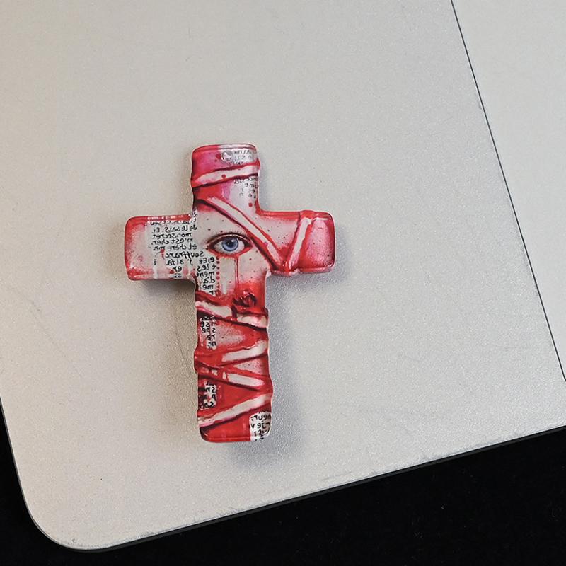 Gotische Punk Kreuz Haarspange Subkultur Y2K Horror Blutfleck Haarspange Rock Mode Acryl Kopfschmuck Haaraccessoire