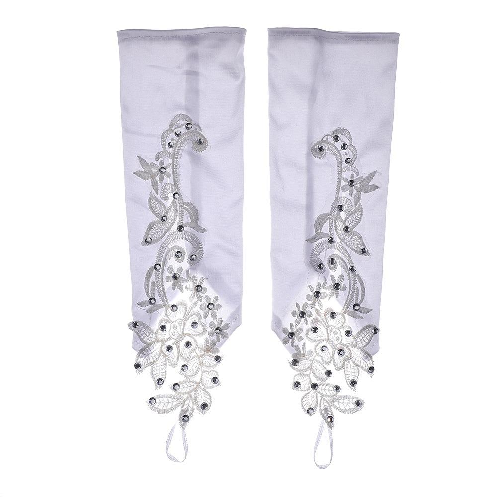 1Pairs Sunscreen Women Lace Gloves Fingerless Bridal Gown Mittens Performance Gloves Party Dress
