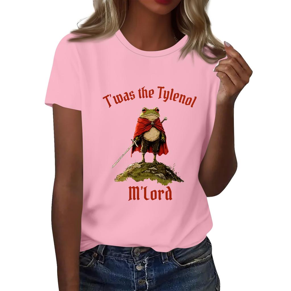 Women's Printed Round Neck Short Sleeve Top