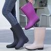 High tube rain shoes water boots thickened fashion waterproof and non-slip water shoes rubber shoes rain boots velvet adult women's thermal overshoes