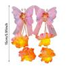 2pcs/set Luminous Flower Faux Flower Hairpin Extra Large Shake Tassels Tassel Hair Clip Silk Butterfly Hairclips Children's Use