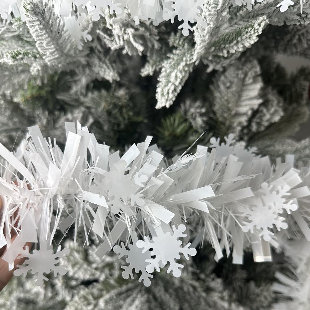 2M Christmas Snowflake Tinsel Garland Xmas Tree Decoration Christmas PlasticTwist Garland Ceiling Hanging New Year Party Decor