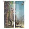 Dinosaur Virgin Forest Sheer Curtains For Living Room Bedroom Tulle Window Drapes For Kitchen Decoration