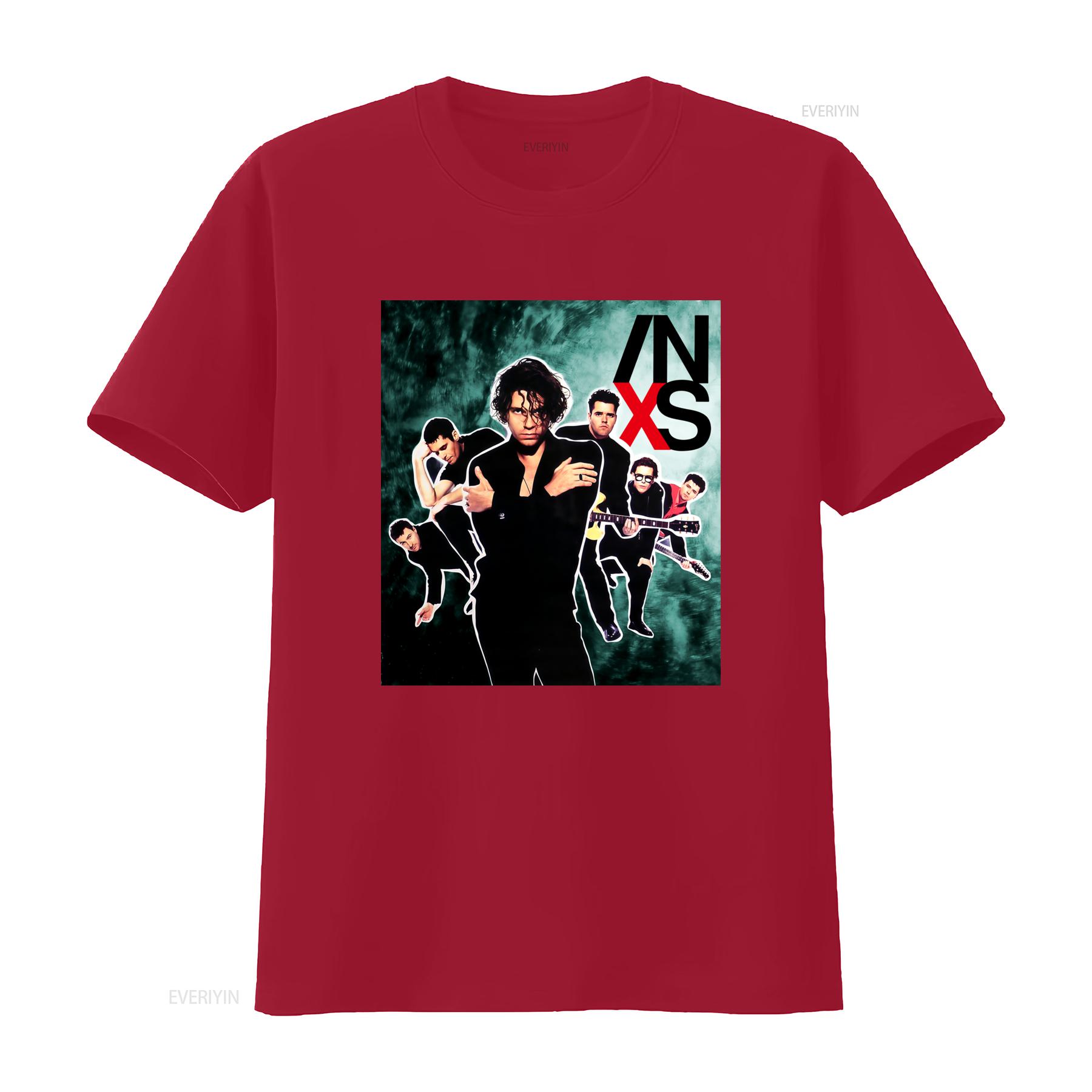 INXS Band T Shirt Michael Hutchence Heavy Cotton Concert Tour Design vintage Washed Top For Everyday Wear Versatile graphic S