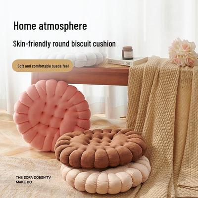Soft and Cute Biscuit Cushion - Round/Square, Perfect for Dorms, Living Rooms, Offices