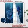 2pcs, 2D FLAT PRINTING Curtains (Without Rod) Deepsea Octopus Christmas Holiday Curtains with Digital Printing Machine Washable