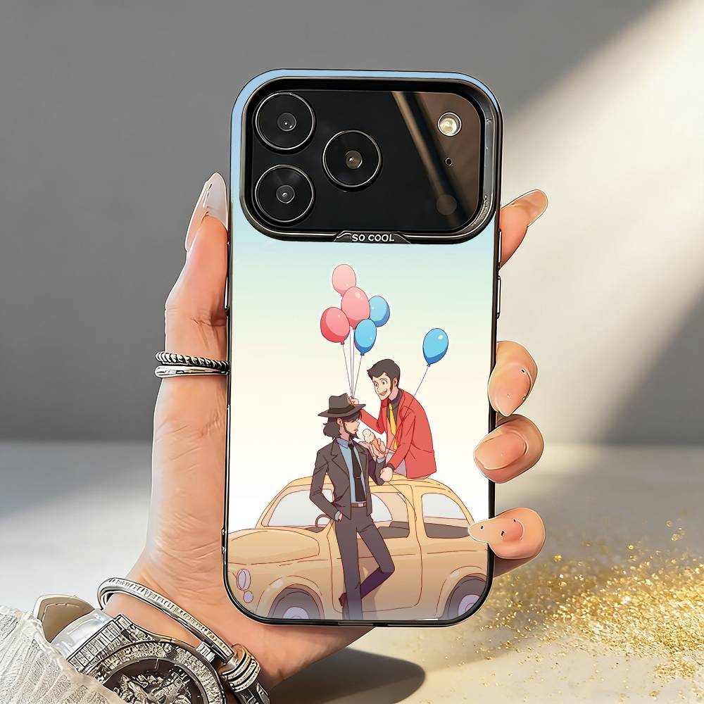 L-Lupin Anime T-Third Phone Case For iPhone17,16,15,14,13,12,11,Pro,MAX Gray Matte Silicone Black Cover