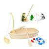 Aquarium Decoration Fishing Boats Ornament, Fishing Scene Fishtank Decors with Fisherman and Cats Detail for Fishtank Landscape Use