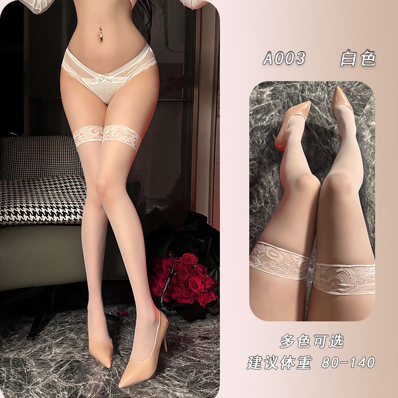 Ye Yu sex stockings lace oil-shiny stockings horse oil socks thigh ultra-thin long tube red borderless knee A