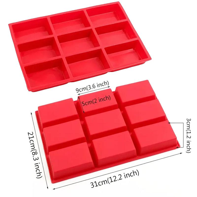 

Силиконовая форма для выпечки с решеткой на 9 ячеек для домашнего хлеба и тортов 9-square Cake Mold красный